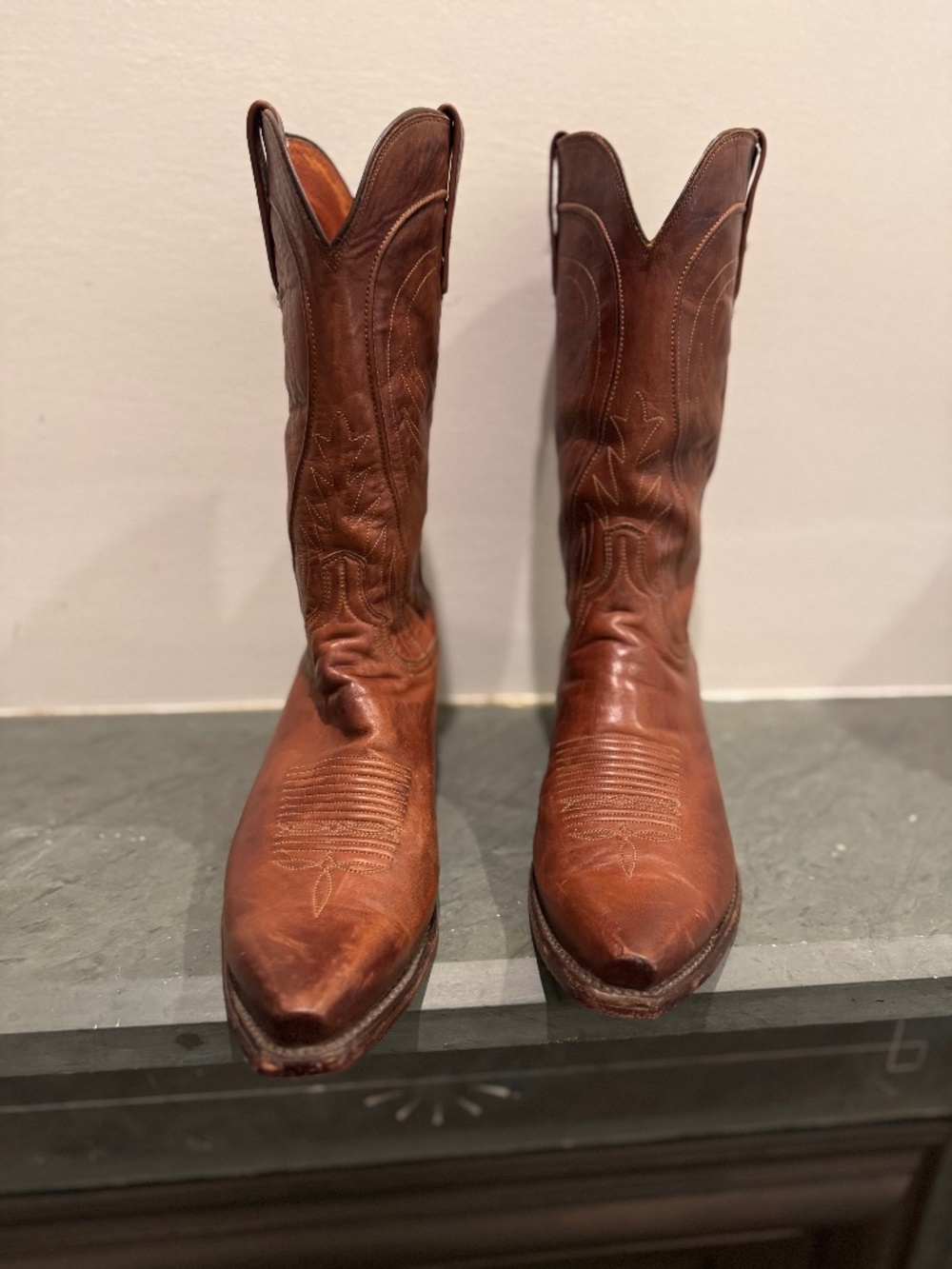 Men's Sz. 9.5 D, Lucchese 1883 Brown boots, Like New
